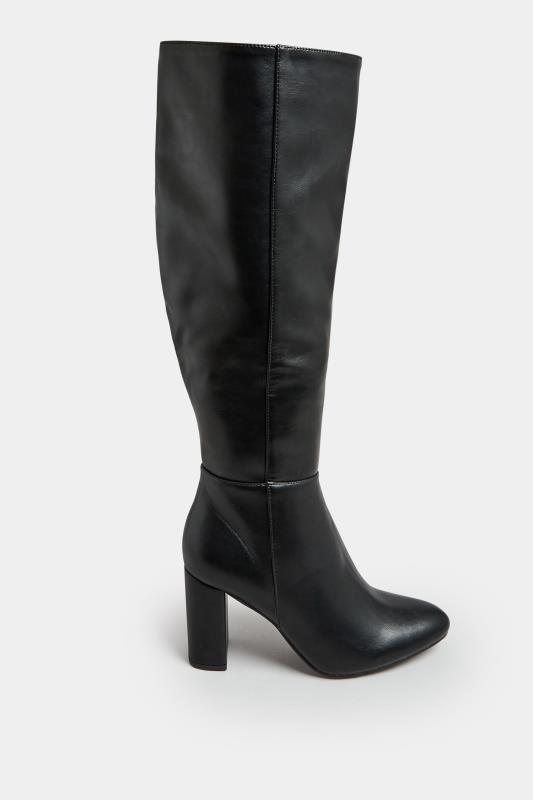 Black Heeled Knee High Boots In Wide E Fit & Extra Wide EEE Fit | Yours Clothing 4