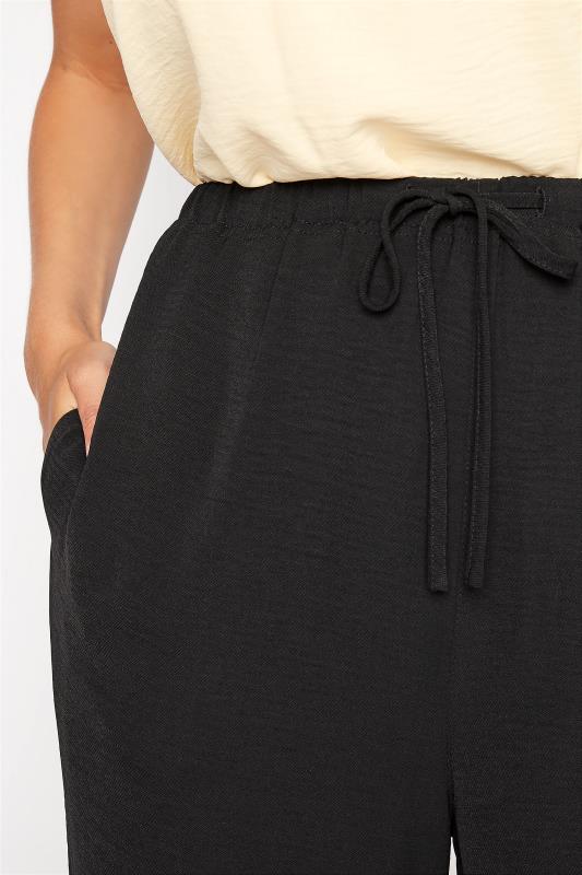 LTS Black Wide Leg Twill Trousers | Long Tall Sally  4