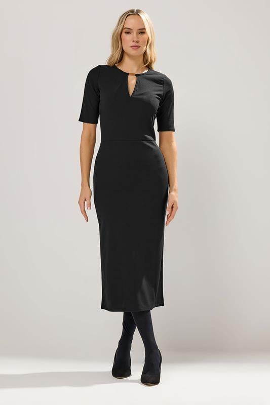 Tall  LTS Tall Black Keyhole Midi Dress