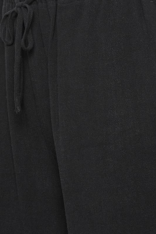 LTS Tall Women's Black Linen Tie Waist Shorts | Long Tall Sally 5
