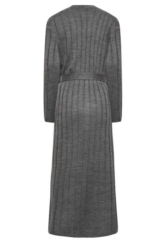 LTS Tall Women's Grey Marl Belted Knitted Maxi Cardigan | Long Tall Sally 7