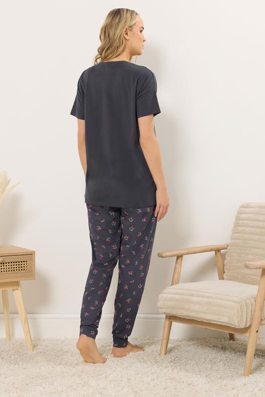 LTS Tall Women's Navy Blue 'Mon Cheri' Slogan Pyjama Set | Long Tall Sally 3