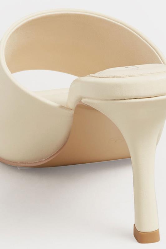 LTS Cream Skinny Heeled Mules in Standard Fit | Long Tall Sally 4