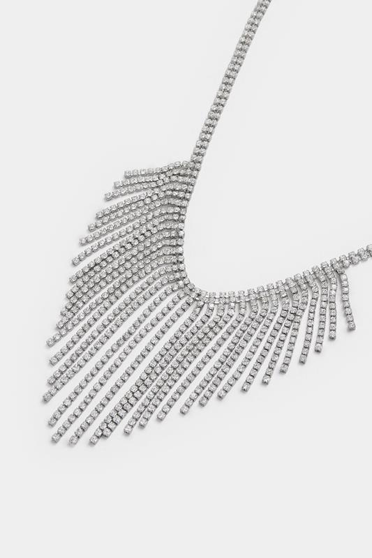 Silver Tone Diamante Statement Choker Necklace | Yours Clothing 3