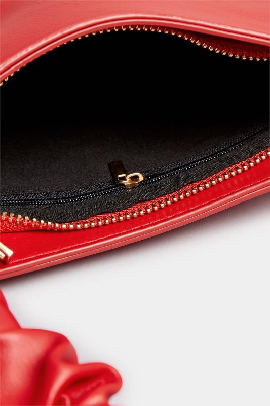 Red Ruched Handle Bag | Yours Clothing 5