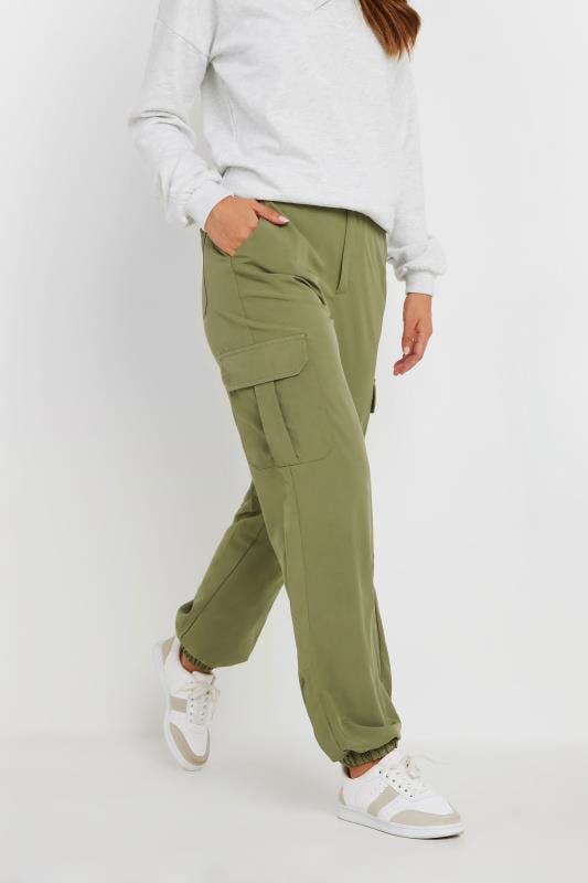 LTS Tall Women's Khaki Green Cuffed Cargo Trousers | Long Tall Sally 2