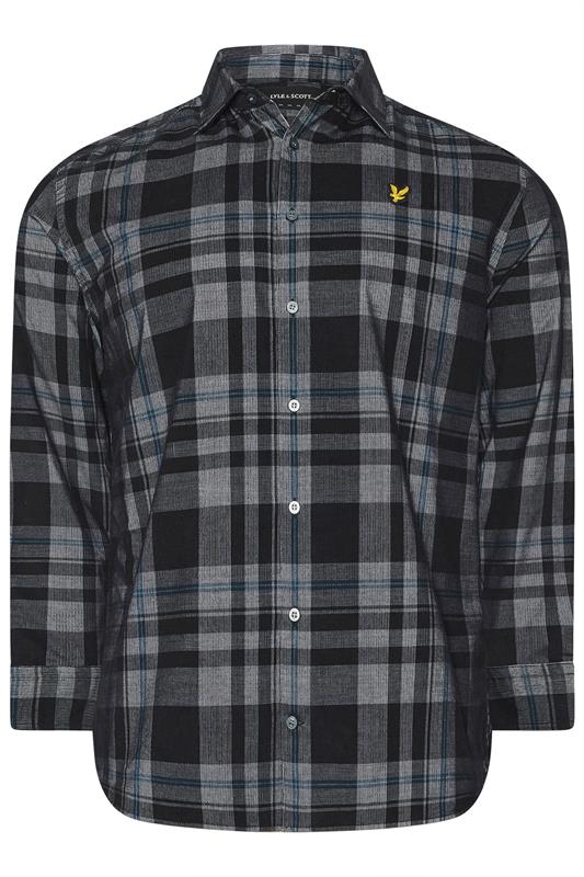 LYLE & SCOTT Big & Tall Black & White Check Shirt | BadRhino 4