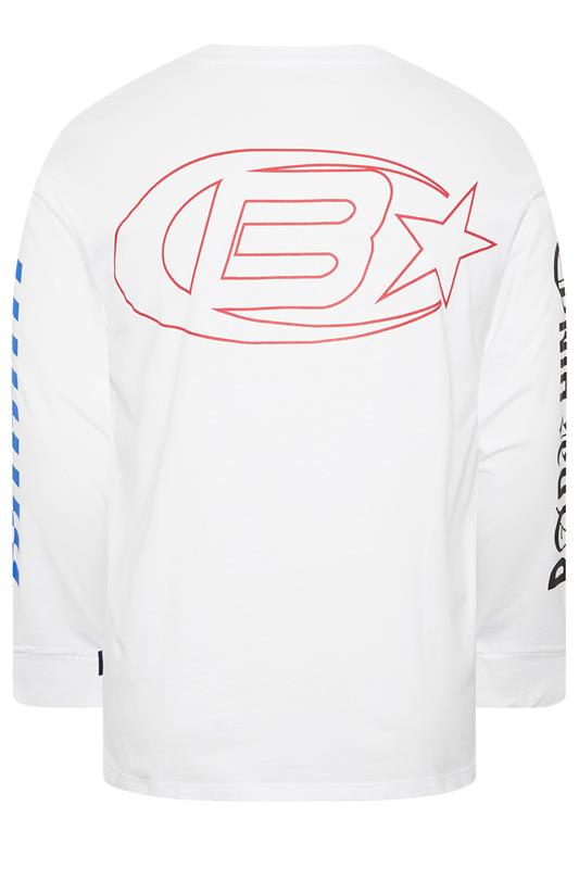 BadRhino Big & Tall White Long Sleeve Racing Graphic T-shirt | BadRhino 6