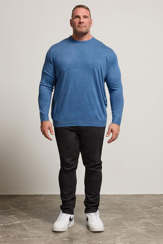 BadRhino Big & Tall Blue Crew Neck Jumper | BadRhino 2