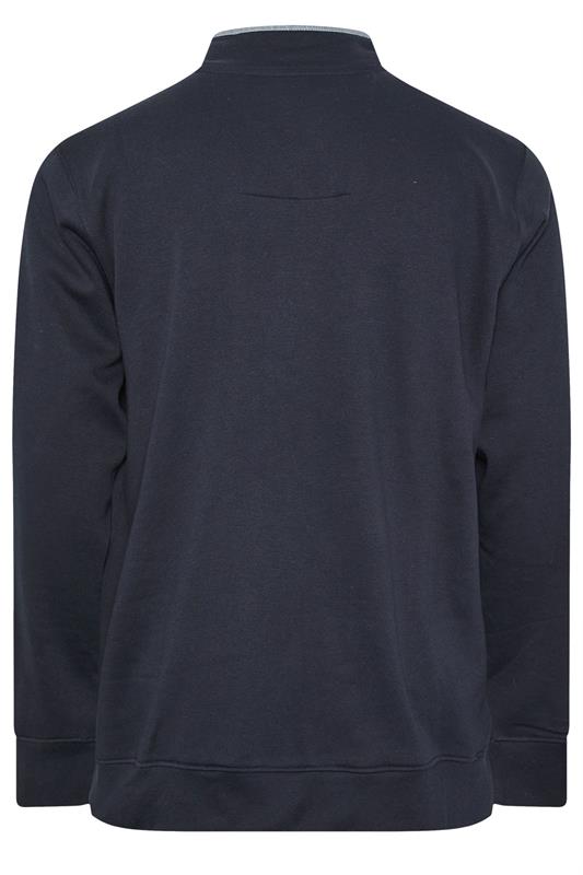 D555 Big & Tall Navy Blue Embroidery Quarter Zip Fleece | BadRhino 5