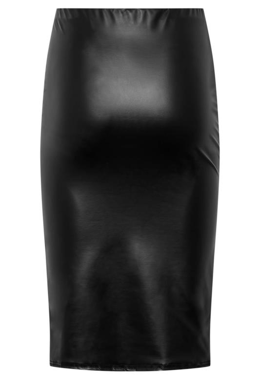 LTS Tall Women's Black Faux Leather Pencil Skirt | Long Tall Sally 5