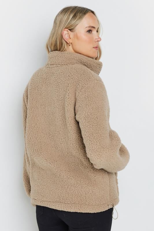 LTS Tall Beige Brown Half Zip Fleece Jacket | Long Tall Sally 3