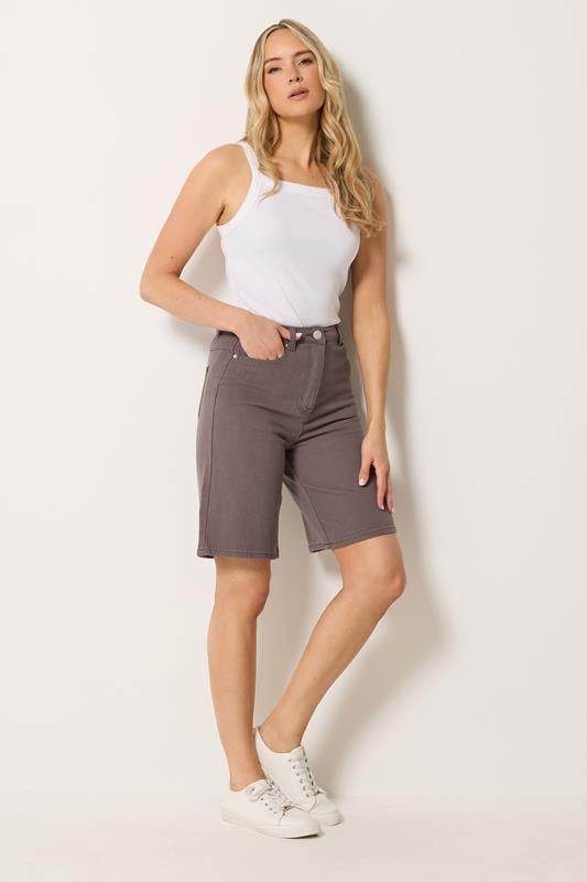 LTS Tall Women's Chocolate Brown Denim Bermuda Shorts | Long Tall Sally 1