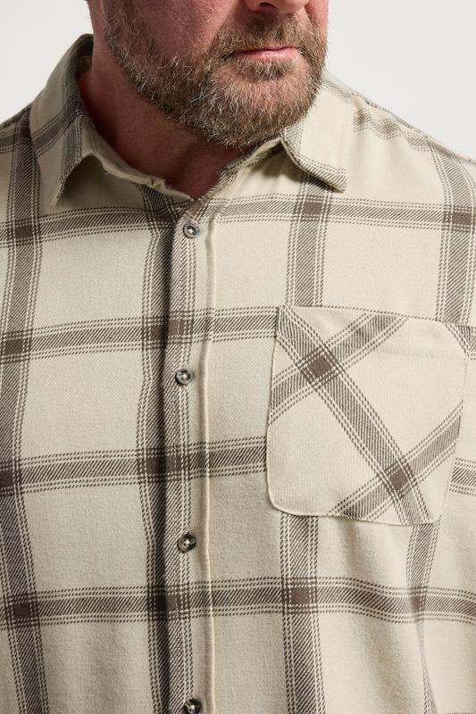 BadRhino Big & Tall Brown Checked Long Sleeve Shirt | BadRhino 5