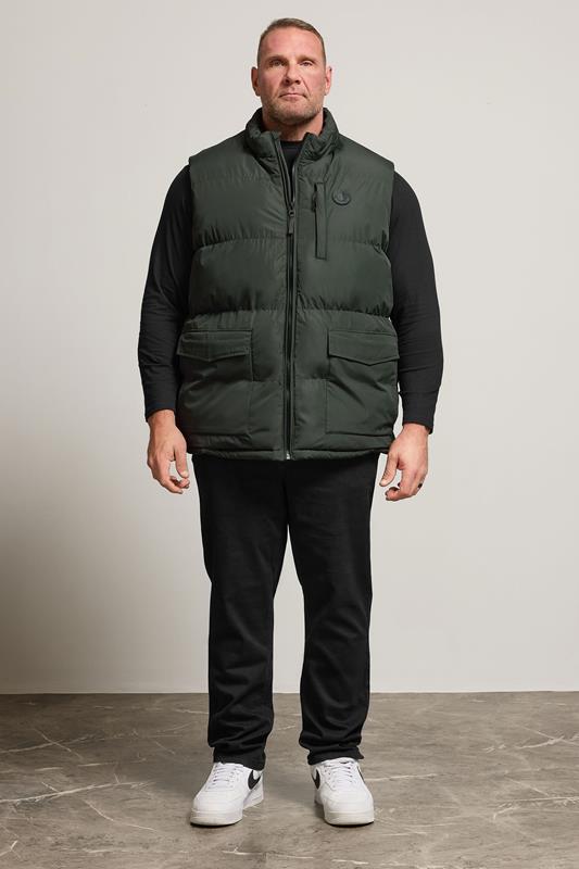BadRhino Big & Tall Dark Green Zip Through Gilet | BadRhino 2