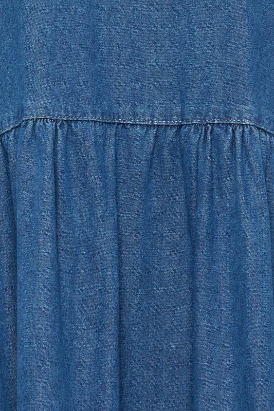 LTS Tall Women's Blue Denim Tiered Midi Dress | Long Tall Sally 5