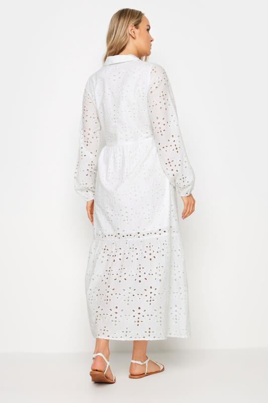 LTS Tall Women's White Broderie Anglaise Maxi Shirt Dress | Long Tall Sally 4
