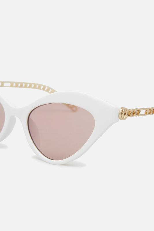 White Cat Eye Sunglasses | Yours Clothing 4