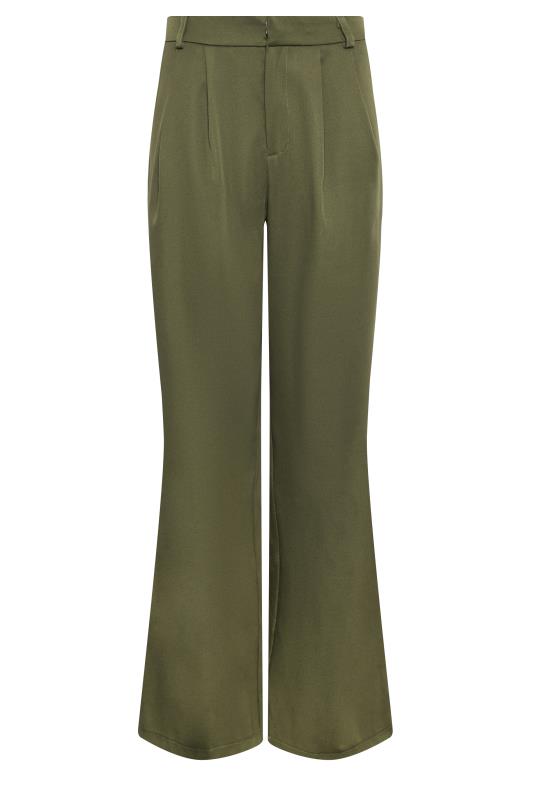 LTS Tall Womens Olive Green Tailored Wide Leg Trousers | Long Tall Sally 6