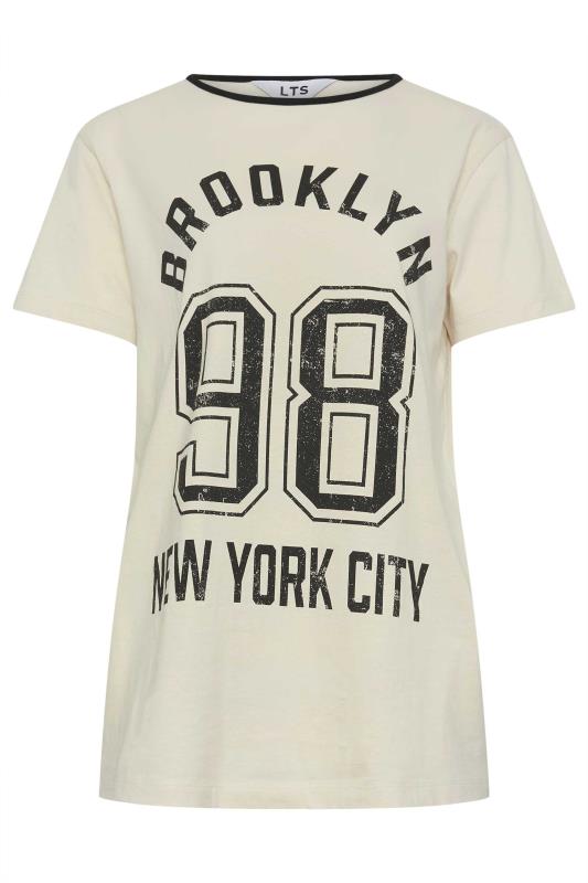 LTS Tall Womens Beige Brown 'Brooklyn' Slogan T-Shirt | Long Tall Sally 5