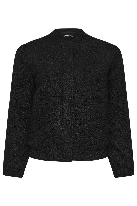 LTS Tall Black Boucle Bomber Jacket | Long Tall Sally 6