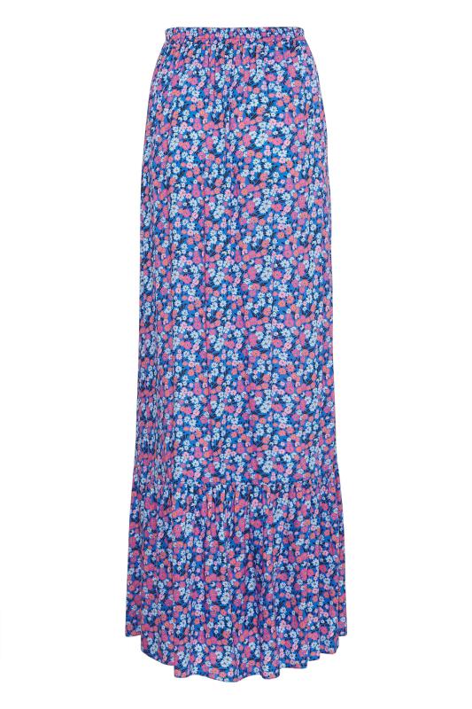 Tall Women's LTS Bright Blue Ditsy Floral Maxi Skirt | Long Tall Sally 4