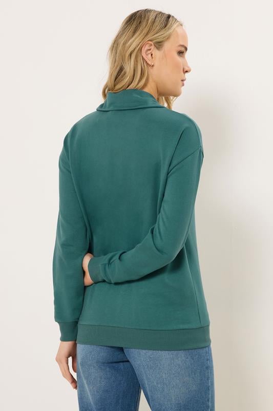 LTS Tall Women's Teal Green Quarter Zip Sweatshirt | Long Tall Sally 3