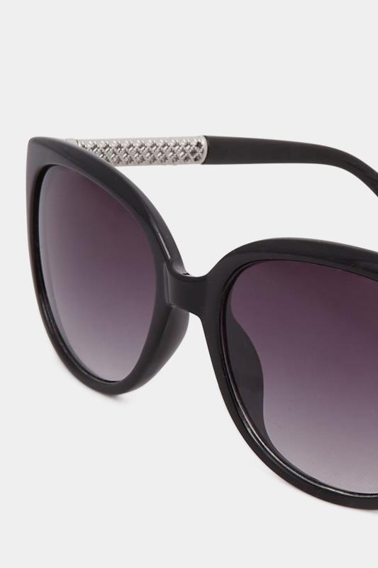 Plus Size Black Filigree Arm Sunglasses | Yours Clothing 4