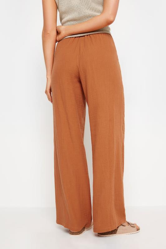 LTS Tall Women's Rust Orange Cheesecloth Wide Leg Trousers | Long Tall Sally 4