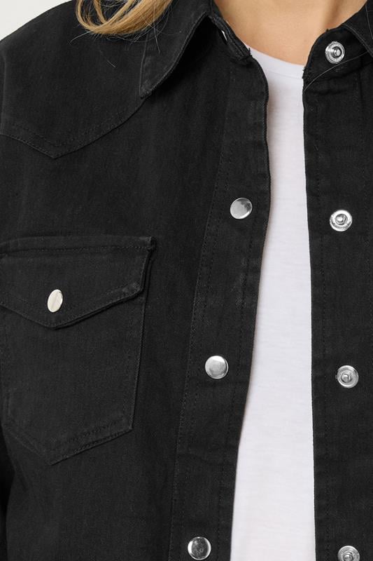 LTS Tall Black Denim Mid Wash Shirt | Long Tall Sally 5