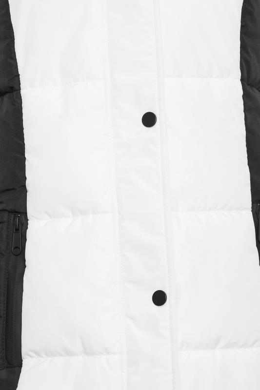 LTS Tall Black & White Colourblock Hooded Puffer Jacket | Long Tall Sally 6