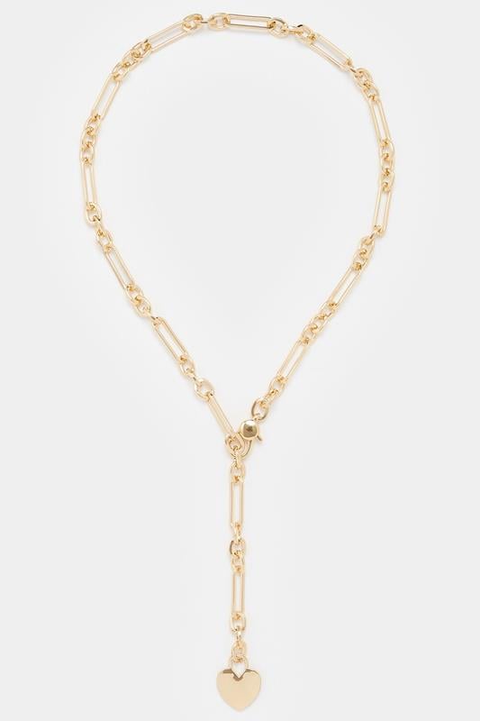  Yours Gold Tone Link Heart Charm Necklace