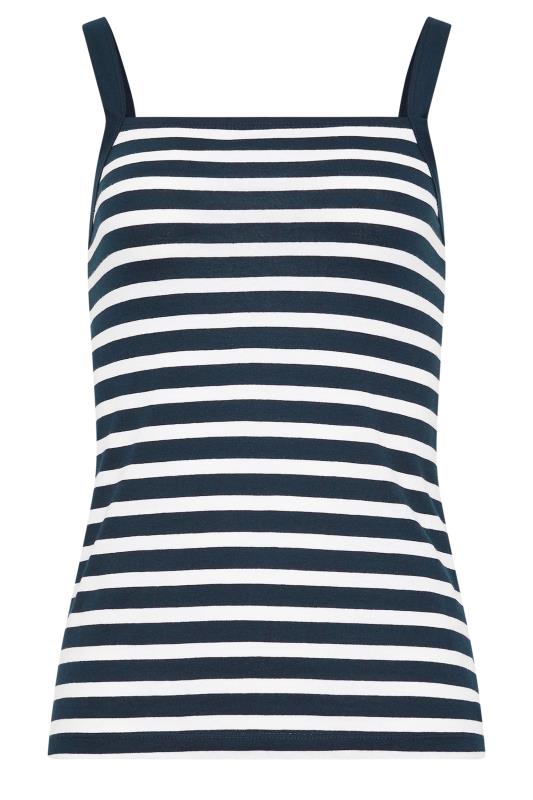 LTS Tall Women's 2 PACK White & Navy Blue Striped Cami Tops | Long Tall Sally 8