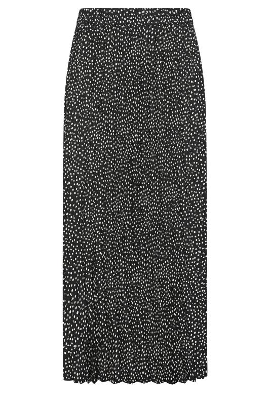 LTS Tall Women's Black Polka Dot Print Pleated Midi Skirt | Long Tall Sally 4
