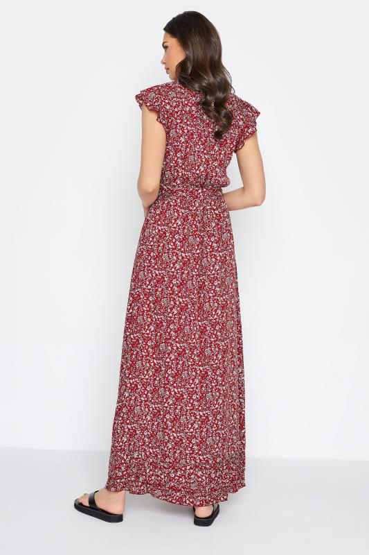 LTS Tall Women's Red Floral Frill Maxi Dress | Long Tall Sally 3