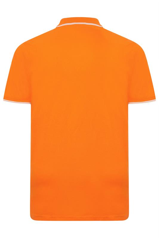 BadRhino Big & Tall Orange & White Tipped Polo Shirt | BadRhino 2