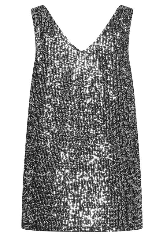 LTS Tall Silver Sequin V-Neck Cami Top | Long Tall Sally 9