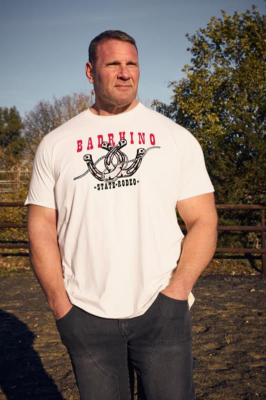 BadRhino Big & Tall Off White 'State Rodeo' Graphic T-Shirt | BadRhino 1