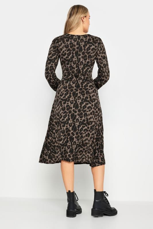 LTS Tall Light Brown Leopard Print Midi Tea Dress | Long Tall Sally 3