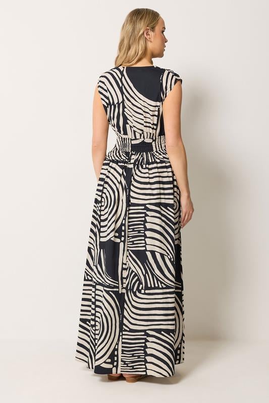 LTS Tall Women's Black Abstract Cotton Wrap Maxi Dress | Long Tall Sally 2