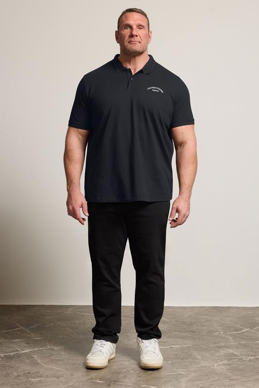 JACK & JONES Big & Tall Black Archive Polo Shirt | BadRhino 2