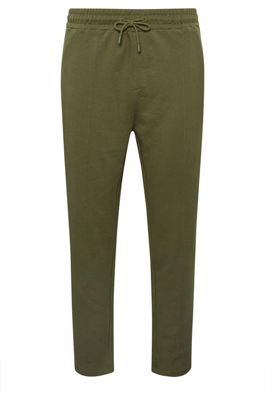 STUDIO A Big & Tall Khaki Green Pintuck Joggers | BadRhino 4