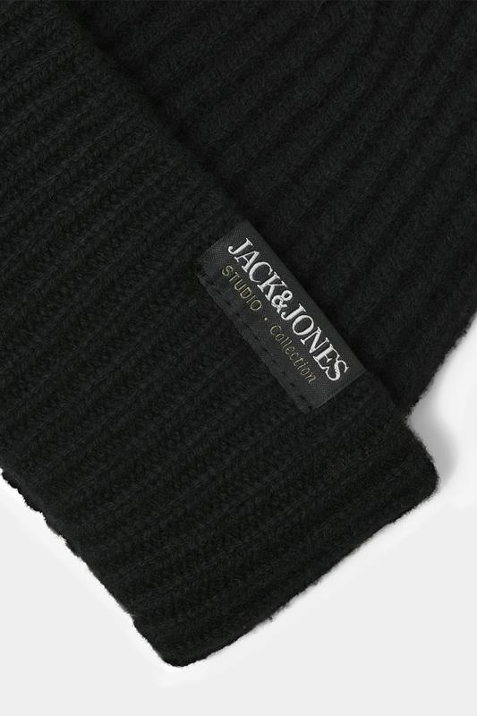 JACK & JONES Big & Tall Black Wool Beanie | BadRhino 2