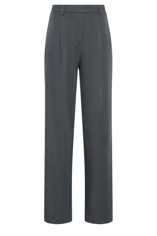 LTS Tall Womens Grey Tailored Wide Leg Trousers | Long Tall Sally 5