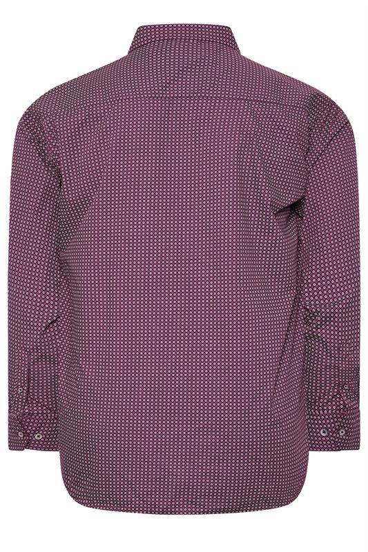 KAM Big & Tall Navy Blue Long Sleeve Gingham Shirt | BadRhino 4