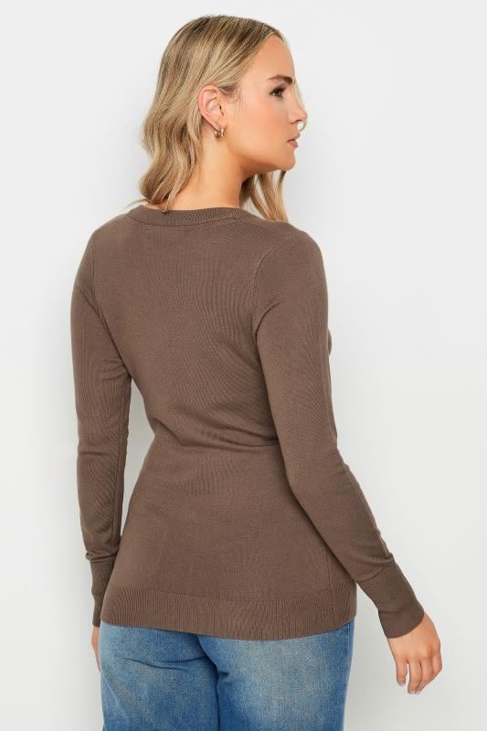 LTS Tall Brown V-neck Long Sleeve Jumper | Long Tall Sally 3