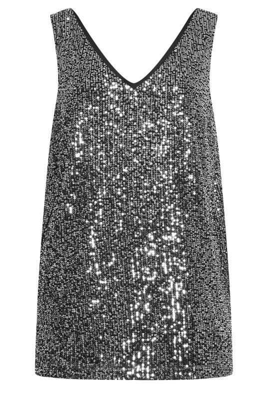 LTS Tall Silver Sequin V-Neck Cami Top | Long Tall Sally 8