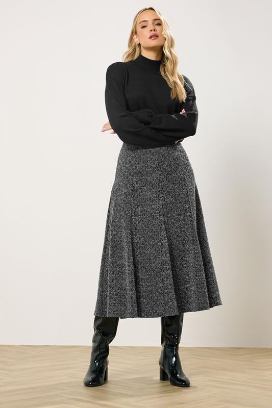 Tall  LTS Tall Black Boucle Midaxi Skirt