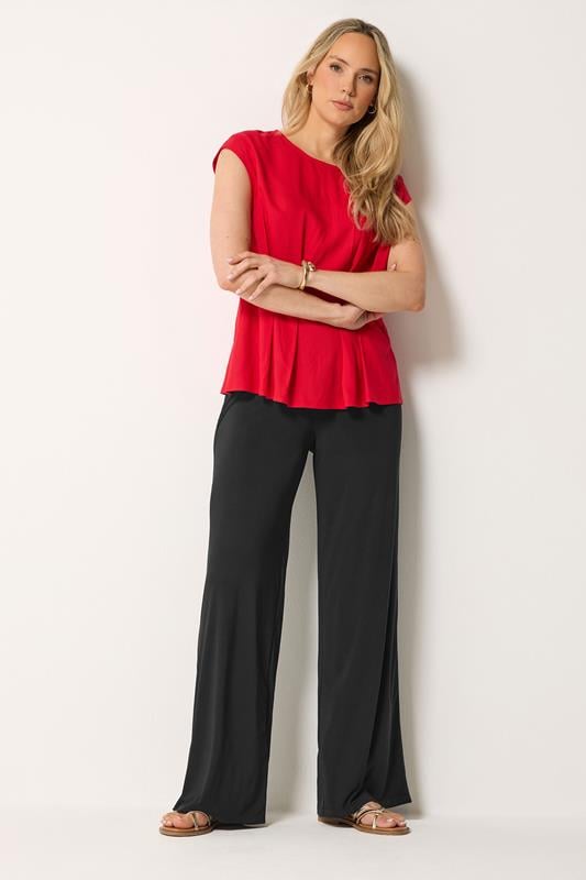  LTS Tall Black Palazzo Wide Leg Trousers