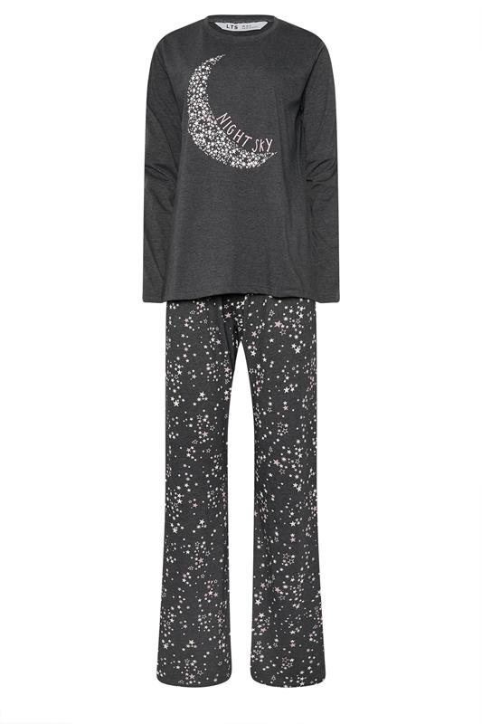 LTS Tall Grey 'Night Sky' Slogan Wide Leg Pyjama Set | Long Tall Sally 5